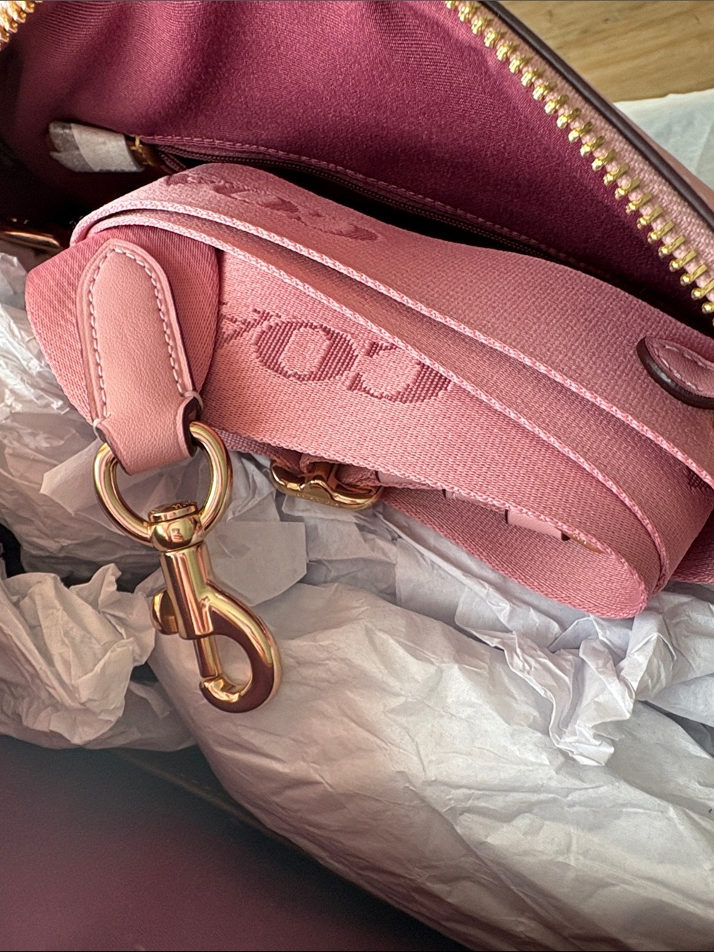 Coach powder pink LARGE Rowan Satchel Bag In Signature Canvas - Picture 6 of 10